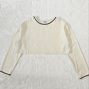 Baroque By Gustavo Marquez Size Small Wool Blend Off-white Crop To Long Sleeve‎